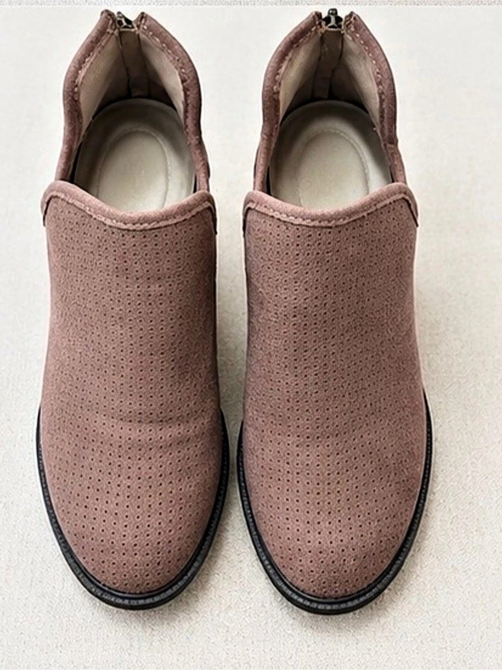 Perforated Ankle Boots in Pink Like New